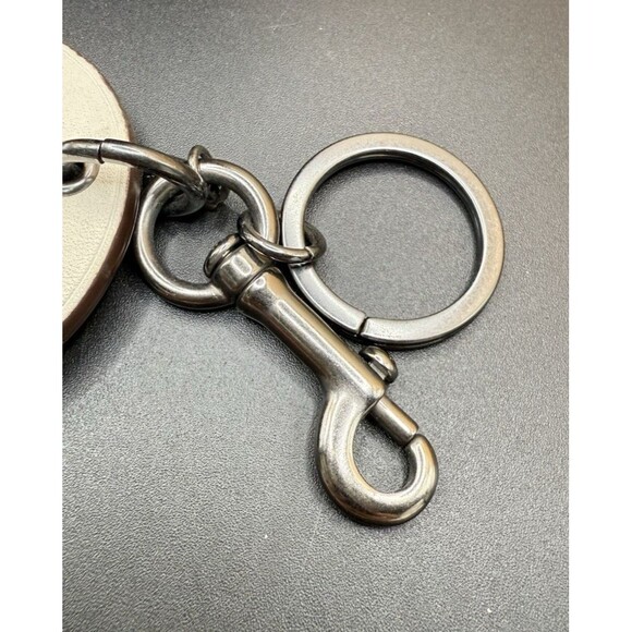 Coach X Pac-Man Pacman yellow white black Keychain Fob Bag Charm F56751 EUC Rare - Picture 3 of 5